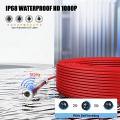 30m Pipe Inspection Camera w/ 512hz Locator Drain Sewer Camera Self Leveling 7&Prime;