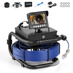 Zelcan 4.3 in. Sewer Camera w 50m/164ft Cable Length Marker Drain Pipe Camera