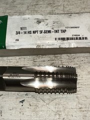 New WIDIA GTD 3/4&rdquo;-14 HS NPT 5F SEMI-INT 16111 Pipe/Conduit Thread Tap NOS