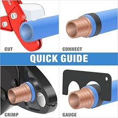 Combo Angle Head Pex Pipe Plumbing Crimping Tool for Copper Crimp Jaw Sets 1/2&Prime;