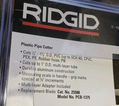 (3) RIDGID Plastic Pipe Cutter(s) w/ Multi-Layer Adapter Single Stroke Cuts