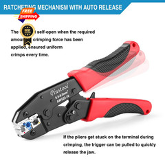 Plustool Crimping Tool for Insulated Electrical Connectors AWG Red&black