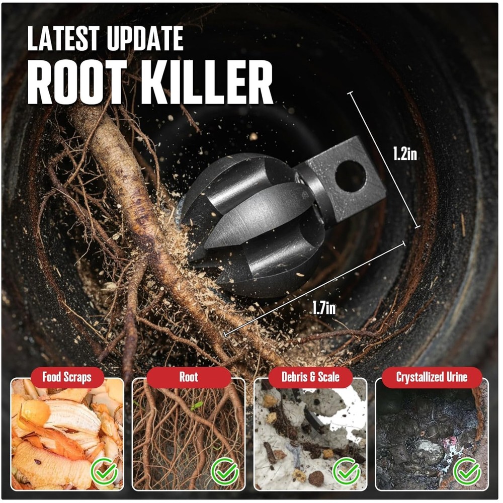 Heavy-Duty 6-Blade Root Cutter for 1.5-4&Prime; Pipes &ndash; 9-in-1 Set