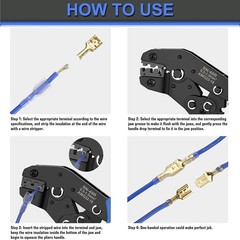 Wire Terminal Crimping Tool Kit, Ratcheting Wire Crimper AWG 22-16(0.5-1.5mm&sup2;)