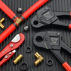 IWISS F1807 PEX Crimping Tool Set &ndash; 1/2&3/4-Inch for Tight Spaces