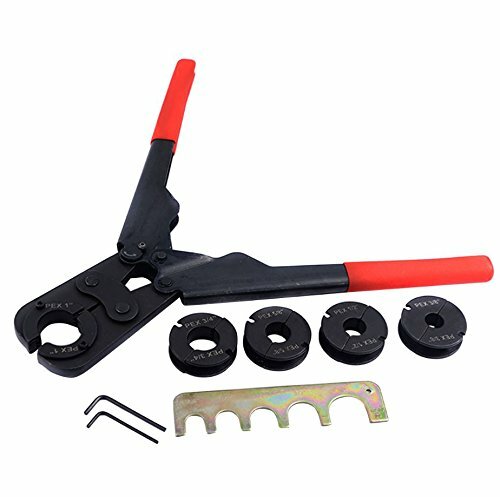 5 in1 Pex Crimper Kit Copper Ring Crimping Plumbing Tool 3/8&Prime; 1/2&Prime; 5/8&Prime; 3/4&Prime; 1&Prime;