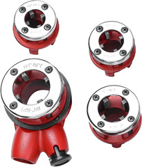 Professional Pipe Threading Kit with 4 Dies and Storage Case for Manual Use