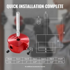 2 in PVC Pipe Reamer Aluminum Alloy SCH40 ABS CPVC for Electric Drills
