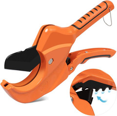 Ratchet PVC Pipe Cutter,Cuts up to 2-1/2&Prime;PEX,PVC,PPR and Plastic Hoses,Pipe Cutt