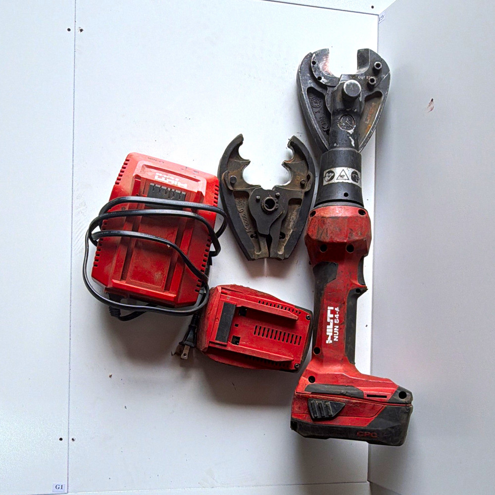 Hilti NUN 54-A Press Tool Kit w/ Battery Charger Jaws for Copper 1/2-1in