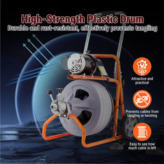 75FT x 1/2 In Drain Cleaner Machine, 2&Prime;-4&Prime; Pipes Auto Feed Electric Drain Auger