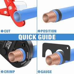 Icrimp PEX Crimping Tool Kit for 3/8 Inch, 1/2 Inch, 3/4 Inch, 1 Inch Pex Copper