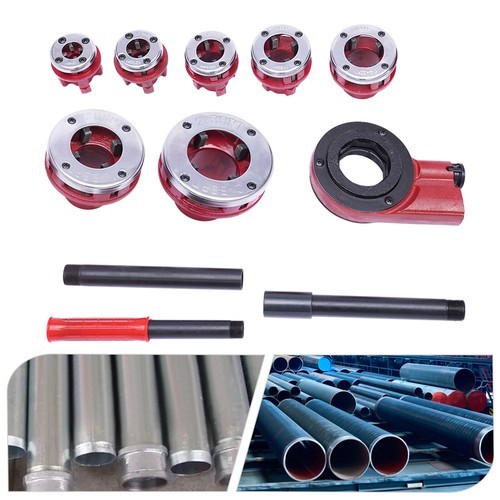 7 Size Bar Pipe Threader Kit Pipe Thread Cutter Tap Head Pipe Die Threading Sets