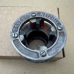 USED TOLEDO Made In USA #12 1-1/2&Prime; NPT DIE HEAD &ndash; DROP HEAD TYPE Nice Shape