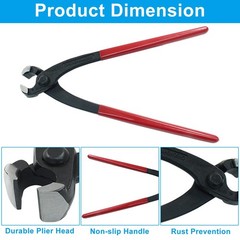 9 Inch Ear Clamp Pliers Carbon Steel Hose Crimp Pincer Tool Ring Pliers Red