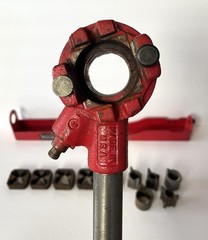 Sears Craftsman Pipe Threading Dbl Pawl Long Handle Set 5 Die Solid Ratchet USA