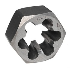 1/2-14 NPT Pipe Hex Die &ndash; Carbon Steel Rethreading Tool for Precision Repairs