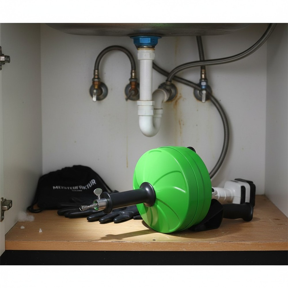 Professional Grade 50FT Drain Snake &ndash; Includes Drill Attachment and Gloves