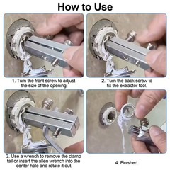 2pcs Broken Pipe & Stripped Screw Extractor Set 1/2&Prime; 3/4&Prime; Faucet Remover Tool