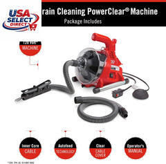 Powerclear 120V Drain Cleaning Machine Kit with AUTOFEED & Guide Hose