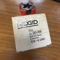 Ridgid 37650 00-RB 7/8&Prime; Die Head w/ Bolt Die for OO-R Ratchet Threaders USA MADE