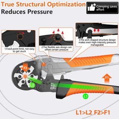 Preciva Ferrule Crimping Tool Kit with 1500PCS, Black Oxide and Orange
