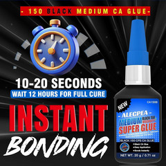20G Black Medium CA Glue (150 CPS), Premium Cyanoacrylate Super Glue for Wood, G
