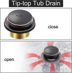 Oil Rubbed Bronze Bathtub Drain Tip-Toe Tub Trim Set with