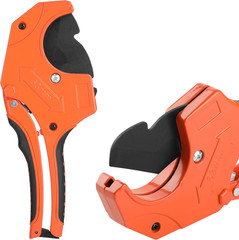 Bates- PVC Pipe Cutter Cuts up to 2-1/2&Prime; Orange Ratcheting PVC Pipe Cutter Tool