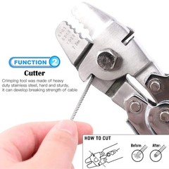Glarks Up to 2.2mm Wire Rope Crimping Tool with 150Pcs 3 Size Aluminum Double Ba