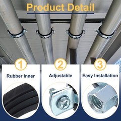 6 Pcs Split Ring Pipe Hanger, 63mm/2.5inch Adjustable Pipe Bracket Clamp