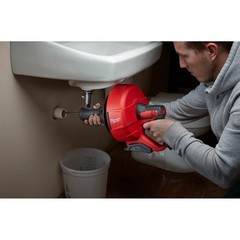 Milwaukee 2571-21 M12 Drain Snake Kit, 5/16&Prime; x 25&prime; Bulb Cable, Storage Bucket