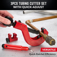 3Pcs Tubing Cutter Set with Fast Quick-Adjust &ndash; 1/4&Prime; to 2-1/2&Prime; outside Diam. for