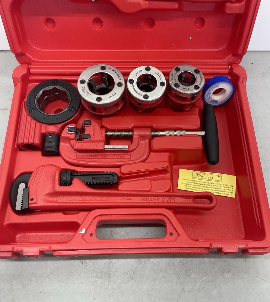 ROTHENBERGER 70614 Ratchet Pipe Threader Kit,1/2 to 1&Prime; 4ETA6