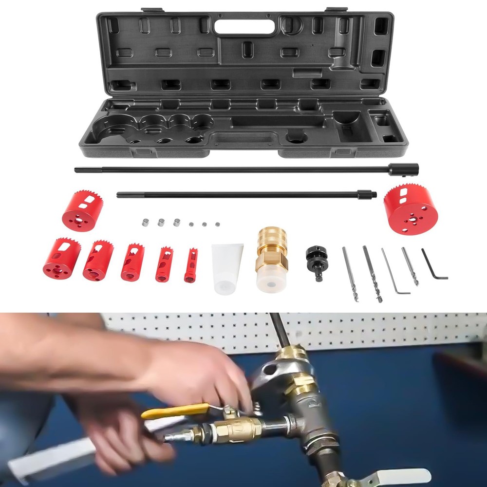 08350/DM3MECH Mechanical Hot Tapping Machine Complete Kit for NPT with Hole Saws