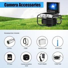 23mm WIFI Drain Sewer Camera Pipe Inspection Camera DVR 16GB 9&rdquo; Monitor 50M
