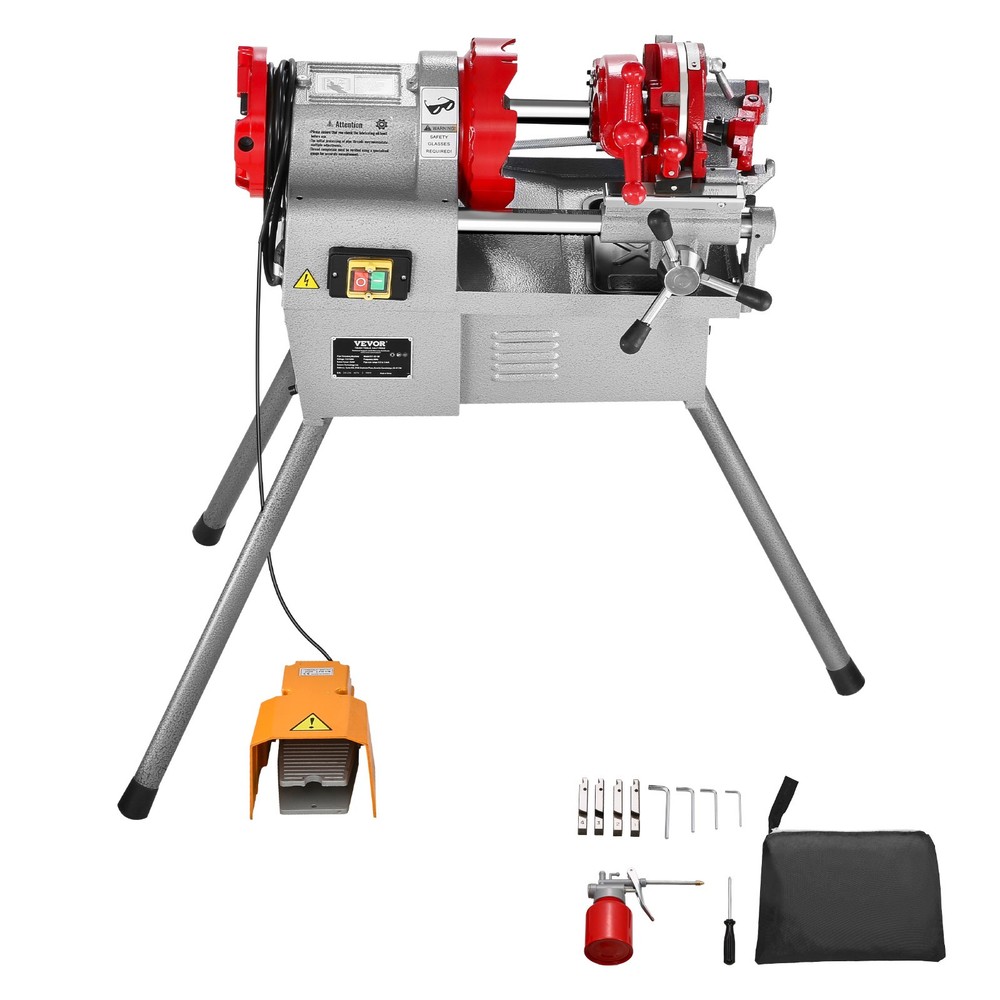 Electric Pipe Threader Machine 750W 28RPM Threading Cutter for 1/2&Prime; to 2&Prime; Pipes