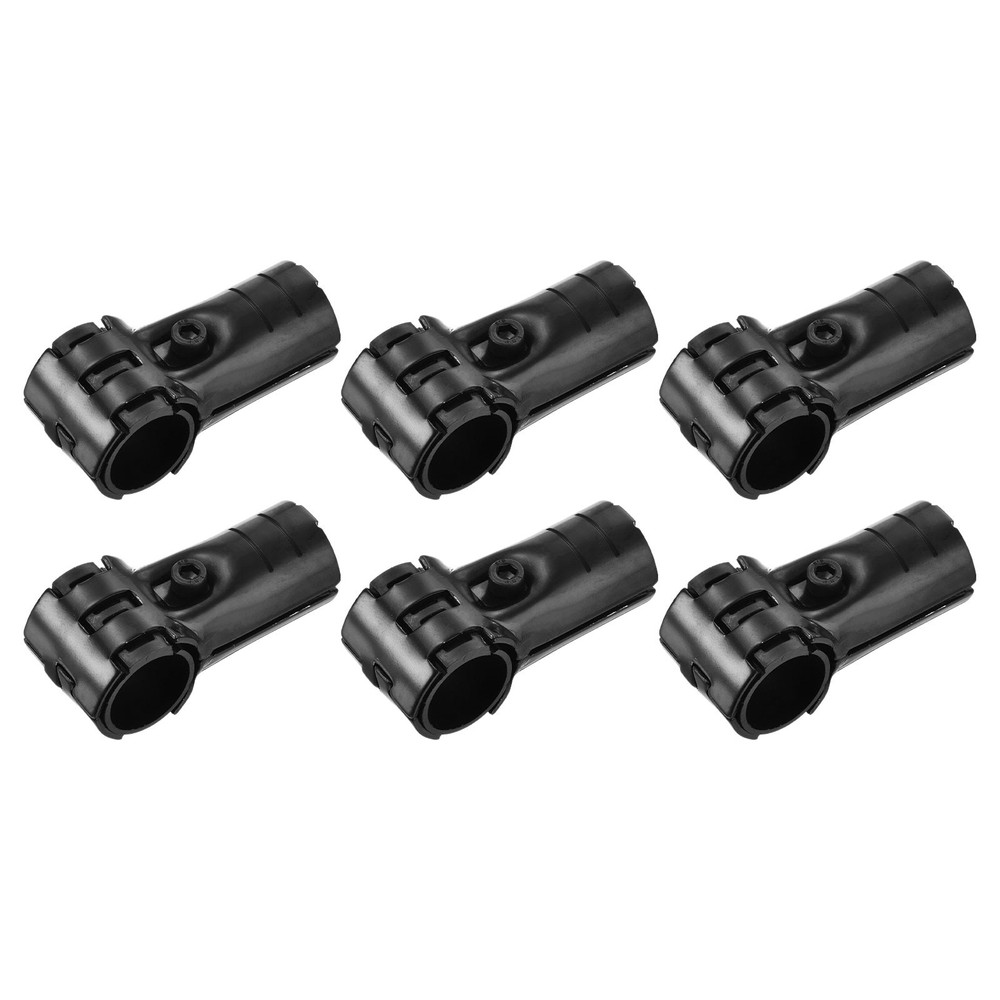 6 Sets Pipe Clamp Connector, 85 x 36mm End Rail Clamps Fit 1.1&Prime; OD, Black