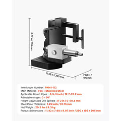 Pipe and Tube Cutter, 1/2 to 3-In. Tubing Cutter with 0 to 50&deg; Adjustable Angle,
