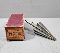 Union Tool Co. Pipe Burring Reamer No. 27 Special Alloy Steel 1/8&Prime; to 1 1/4&Prime; USA