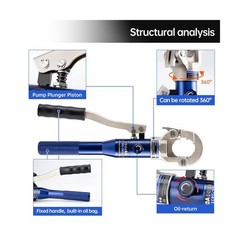 IBOSAD Copper Tube Fittings Hydraulic Pipe Crimping Tool with 1/2&Prime;,3/4&Prime; and 1&hellip;