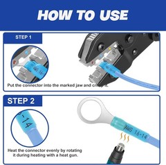 Ratchet Crimping Tool Set for Heat Shrink, Non-Insulated, Ferrule, and Solar Con