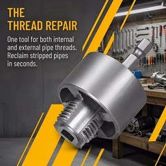 PVC Pipe Tapping Threading Tool Premium Carbon Steel Plumbers Plumbing Kit