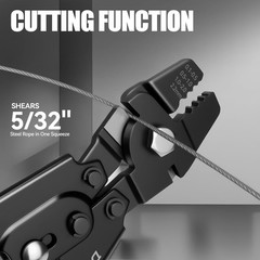 Wire Rope Crimping Tool, Fishing Crimper, Chrome Vanadium Steel, Black Swaging T