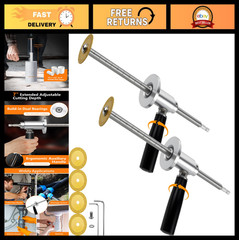Adjustable Inside Pipe Cutter Tool Set for PVC &ndash; 2Pcs, Diamond Grit Wheel, 7in D