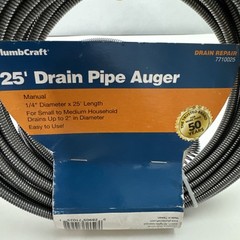 .25-in. Diameter Steel 25-Foot Light Auger for Small to Medium Drains 7710025&hellip;