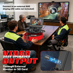 200FT Sewer Camera with 9&Prime; HD Screen, 1080P, 32GB, Self-Leveling, 5100mAh Batter