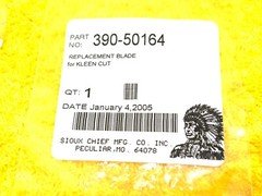 LOT of (2) SIOUX CHIEF 390-50164 1-1/4&Prime; STEEL BLADE ONLY for INSIDE PIPE CUTTER