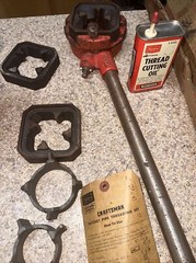 Vtg Craftsman Sears Pipe Threading Set 3-die&guide Solid Ratchet 1.25,1.5,2 Inch