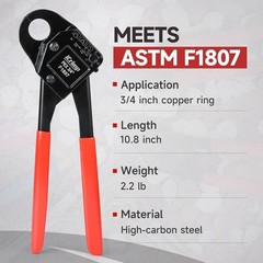 Icrimp Angle Head F1807 PEX Pipe Crimping Tool for Copper Rings &ndash; 3/4-Inch Angle